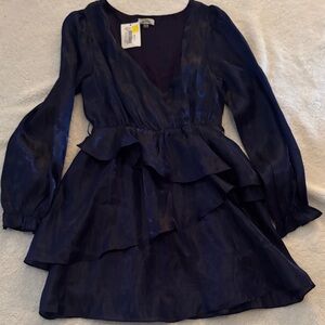 LA MIEL Navy Blue Layered Dress